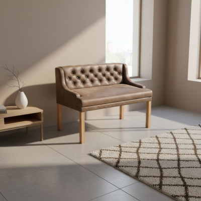 Chesterfield Bank Textiel Zitbanken Restaurant Stof Laden Bank Leder