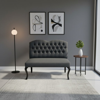 Chesterfield Bank Textiel Zitbanken Decoratie Restaurant Stof Winkel Bank Leer