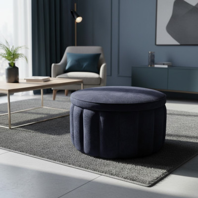 Hocker Rund Chesterfield Pouf Voetenbank Poef Gestoffeerde voetenbank Zithocker