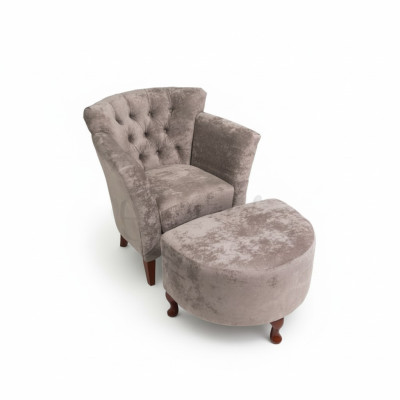 Hocker Voetenbank Bijzetkruk Ottomane Zitbank Chesterfield Bekleding Nieuw