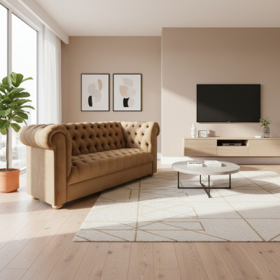Driedelige bank gestoffeerd Chesterfield sofa ontwerp leren banken.