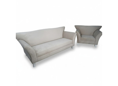 Bank 3-zits + fauteuil bankstel stoffen designer banken bankstel