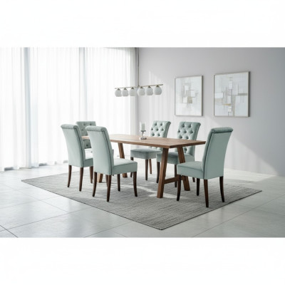 Ontwerp Eettafel 4 Chesterfield Stoelen Eetkamer 5-delige set