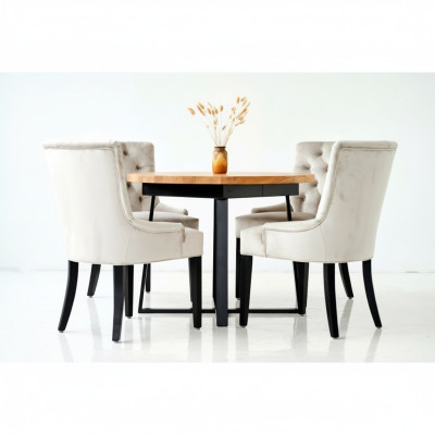 Ontwerp eetkamertafel + 6 Chesterfield leunstoelen Zitgroep Stoelen