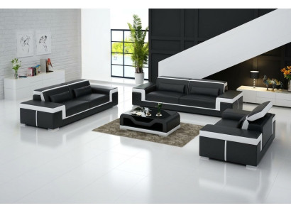 Ontwerp Bank Beklede Bankstellen Leer Modern Bankstel 3+1 Zits Complete Set Nieuw