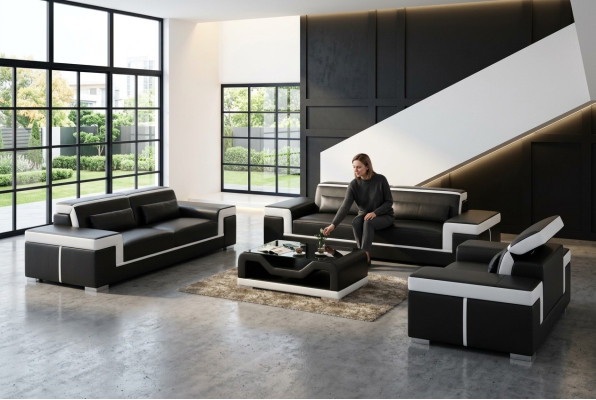 Ontwerp leren bank bank gestoffeerde bank bank bank bank bankbank 3-zits woonkamer zit nieuw