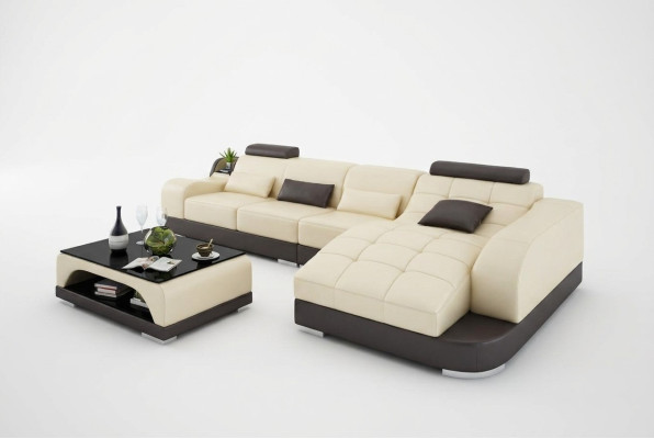 Hoekbank L-vorm Designerbank Couch Bekleding Zithoek Leder Woonsituatie