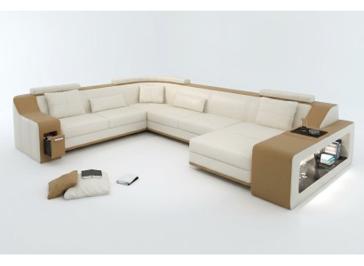 Moderne zithoek hoekbank bank bekleding bank leer hoekbank woonlandschap USB