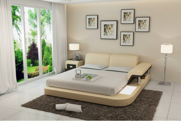 Luxe multifunctioneel waterbed tweepersoons bed waterbedden gestoffeerd 200x200 + USB
