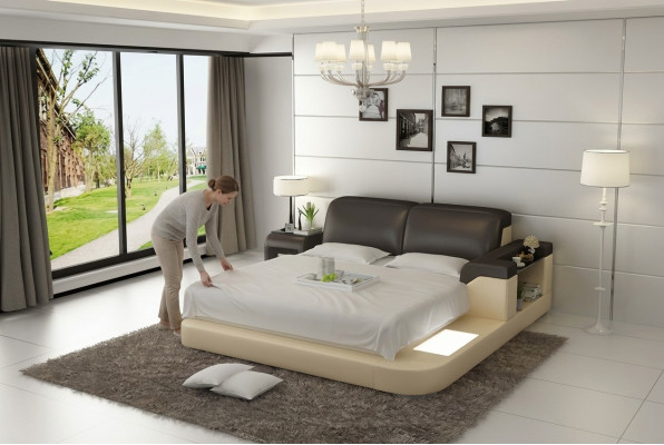 Luxe dubbel multifunctioneel waterbed, waterbed bekleding 200x200 + USB.