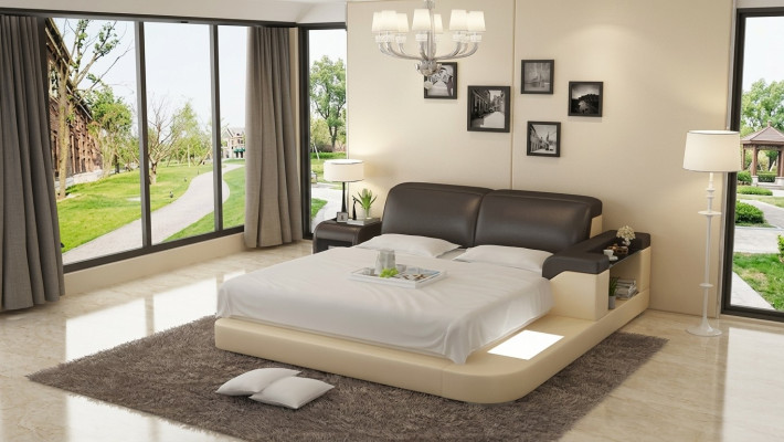 Luxe dubbel multifunctioneel waterbed, waterbed bekleding 200x200 + USB.