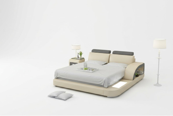 Waterbed met USB-hotel tweepersoonsbedden Compleet leren bed Bekleed bed Water