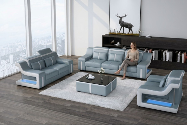 Sofa set 3+1 zits G8047D bank gestoffeerd zitje set bank woonkamer leer