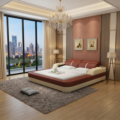 Luxe waterbed dubbel multifunctioneel bed gestoffeerd + USB waterbedden 180x200