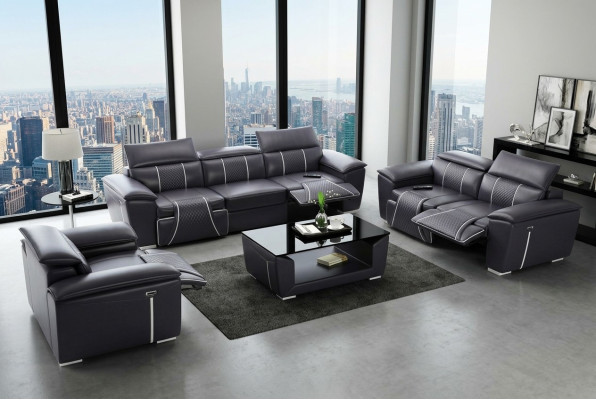 Sofa set Bank Bekleding Bank 3+3 Compleet Set Design Leer 2-delig. Garnituren