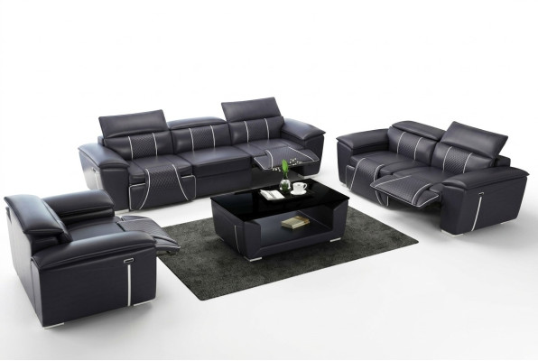 Sofa set Bank Bekleding Bank 3+3 Compleet Set Design Leer 2-delig. Garnituren