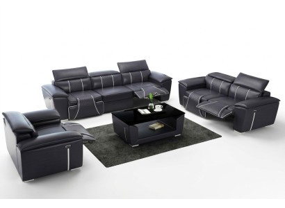 Sofa set Bank Bekleding Bank 3+3 Compleet Set Design Leer 2-delig. Garnituren