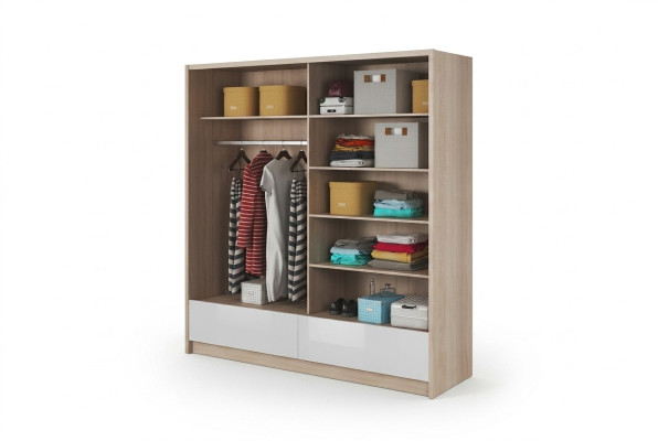 Garderobe Opslag 200cm Planken Kast Archief Decoratieve Schuifdeuren