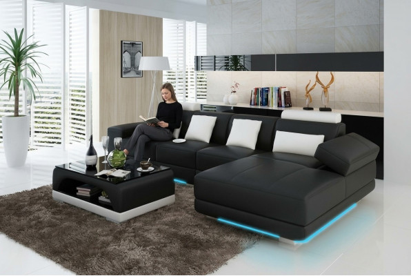 Leren bank bank woonlandschap hoekbank hoekbank set design moderne bank met USB