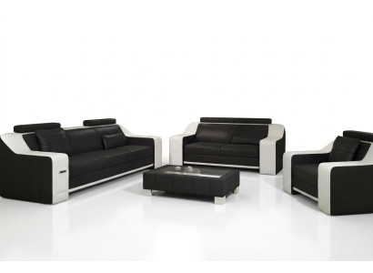 Zitgroep Bankstel Lederen Bekleding 3+2+1 Design Bank Moderne sets Bankstellen USB