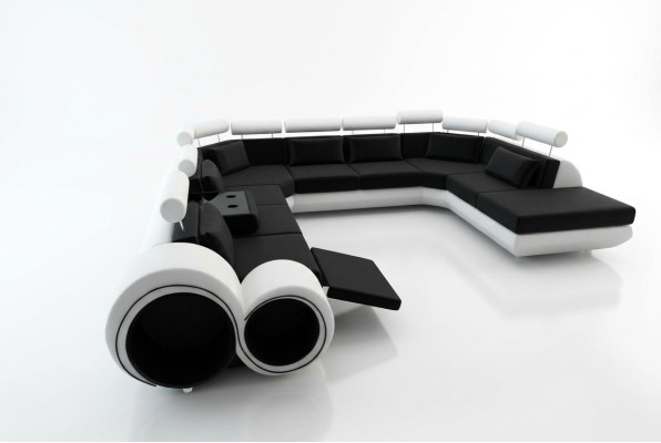 XXL Grote Designer Bank Bankstel Woonlandschap Leren Bankstel met USB  XXL Grote Designer Bank Bankstel Woonlandschap leren bankstel met USB