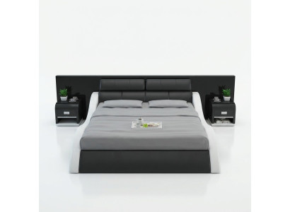 Waterbed Hotel tweepersoonsbedden met USB Compleet lederen waterbedbekleding