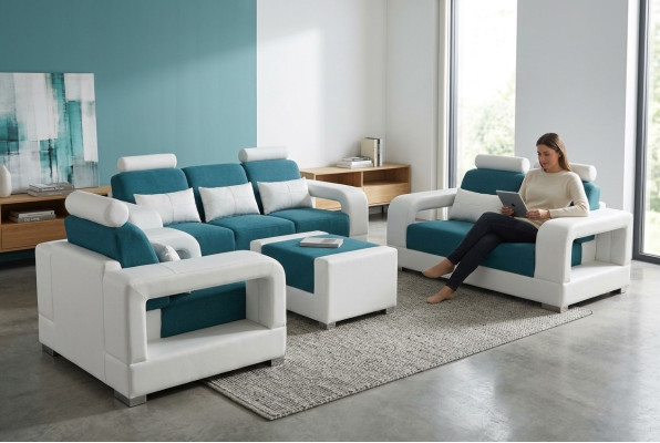 Sofa Bank Bekleding Woonlandschap Zitmeubel Set Garnituur 3+2+1 Banken met USB