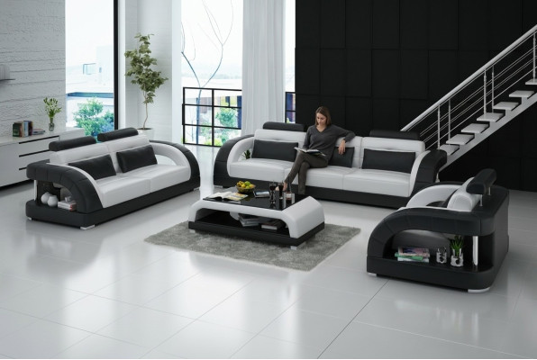 Ontwerp leren bankstel bankstellen 3+2+1 zits set bankstel bankstel bankstel USB.