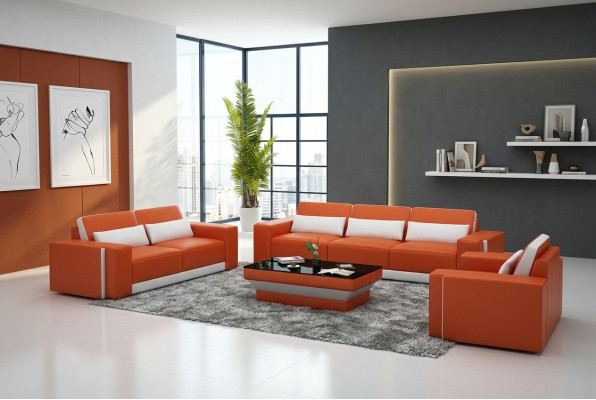 Leren bankstel met USB, bank woonlandschap bankstel bankstel design modern.