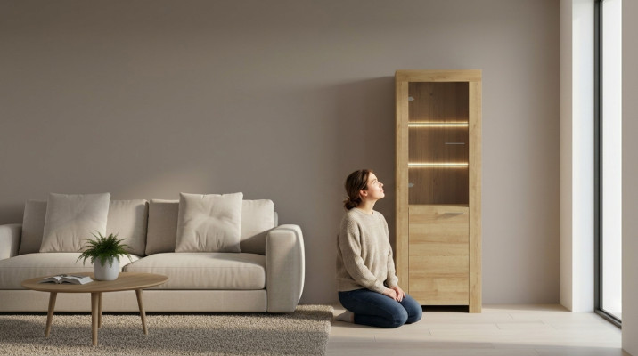 Vitrine kast ladekast woonkamer glazen plank vitrines planken hout