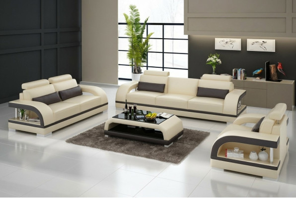 Ontwerper bankstel leren bankstel met USB set 3+2+1 set bank bankstel garnituur sofa garnituren