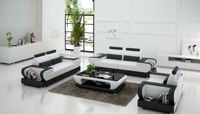 Leren bank Bank woonlandschap 3+2+1 zits bankstel design modern bank met USB