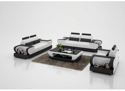 Leren bank Bank woonlandschap 3+2+1 zits bankstel design modern bank met USB