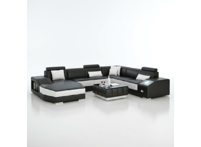 Woonlandschap hoekbank met USB lederen bank bank bank bank bank!