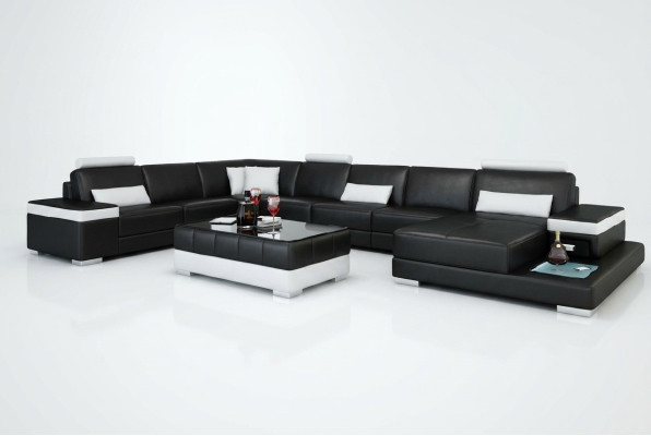 Woonlandschap Bank Bekleding Hoekbank Designer Leren Bank Grote Bank met USB