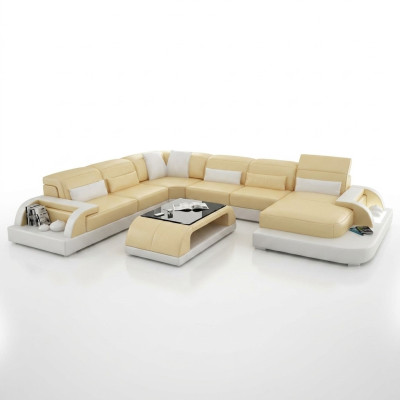Hoekbank Beklede Bank Hoekbank Bank Moderne Designer Banken U-vorm Leder +USB
