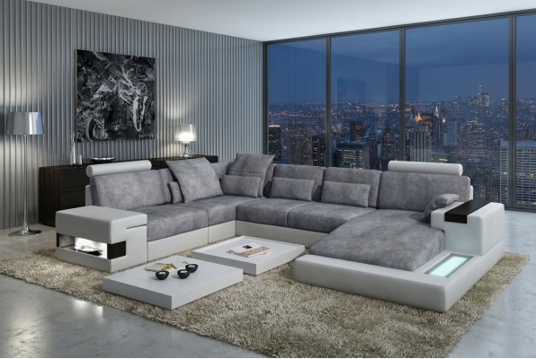 Textiel bankstel USB-bekleding hoekbank lounge set leren bankstel design bankstel