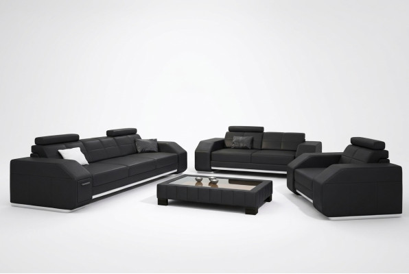 Leren bank met USB bankstel 3+2+1 Lederen Bank Bekleding Zitbank Designer Set