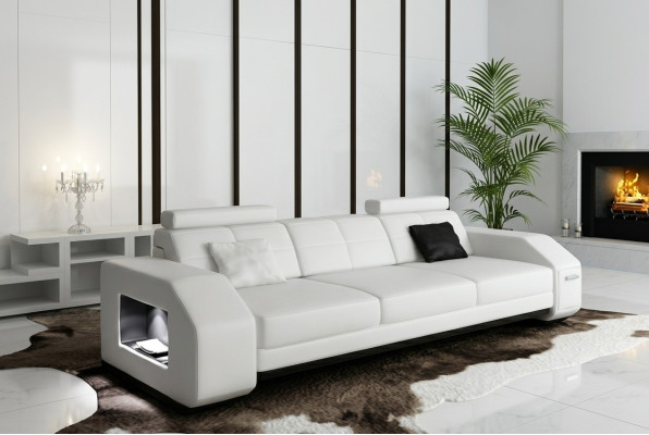 Bankstel met USB-bank bank kussen bankstel 3+2+1 woonlandschap leer