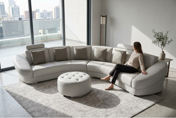 Ontwerp hoekbankbank multifunctionele woonkamer textielstoffering sofa's