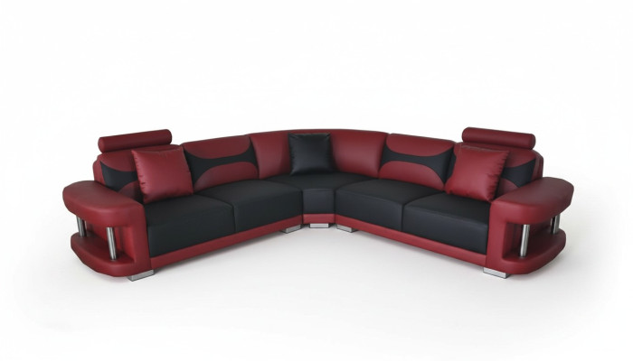 Lederen moderne XXL bank woonlandschap leren bankstel hoekbank met USB.