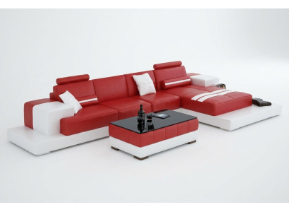 Exclusieve elegante hoekbank in L-vorm rood design voor stijlvolle woonruimtes