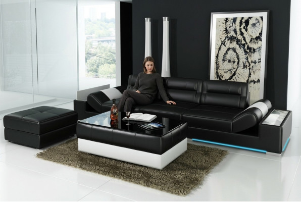 XXL Grote Bank Lounge Club 3+3 Zits Multifunctionele Bank Lederen Bank + USB + LED  XXL Grote Bank Lounge Club 3+3 Zits Multifunctionele Bank Lederen Bank + USB + LED