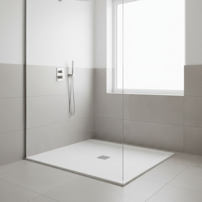 Douchecabine Douchebak Douche Acrylbad Decoratief Wit Douchebak Plat