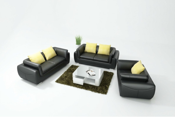 Leren bankstel met USB woonlandschap 3+2+1 zits set Modern design bankstel