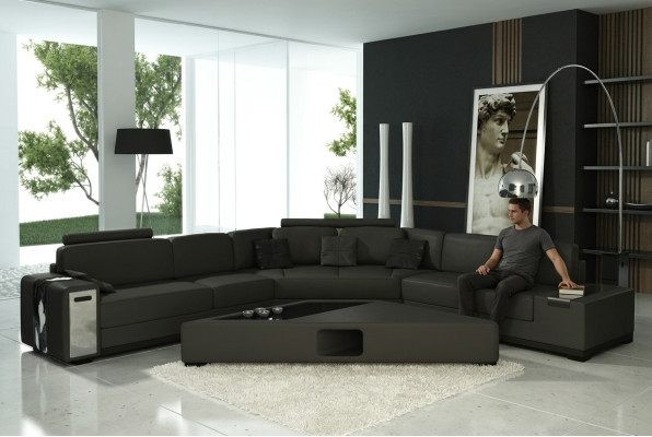 Leren hoekbank met USB-bekleding, ontwerper hoekbank stoffen bankstel woonlandschap LimaS  Leren hoekbank met USB-bekleding, ontwerper hoekbank stoffen bankstel woonlandschap LimaS