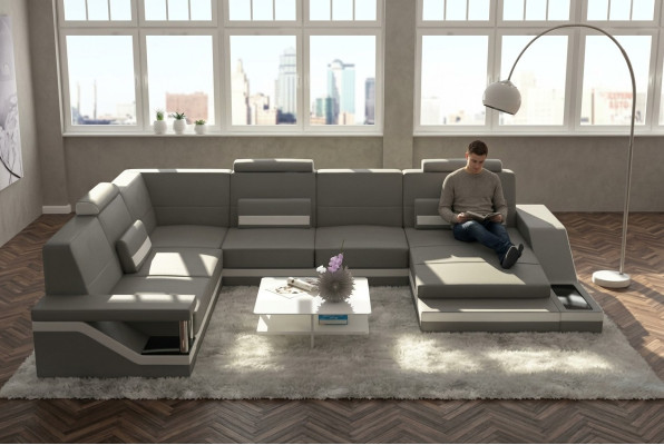 Ontwerper woonlandschap U-vorm met USB hoekbank bekledingsset hoekbank bank