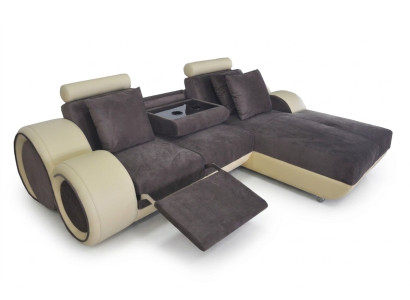 Hoekbank design gestoffeerd leder hoekbank hoekbank bank woonlandschap met USB