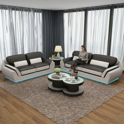 Leren bankstel met USB bankstel Nieuw 3+2 zits set Design Modern Sofa G8038C