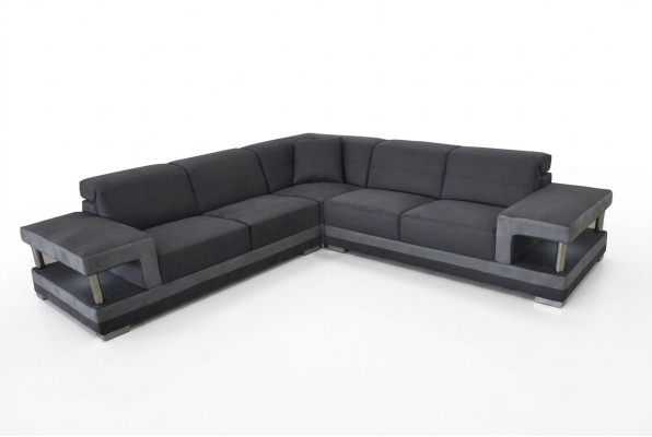 Leder hoekbank met USB-bekleding, luxueuze woonlandschap hoekbankstel bankstellen.